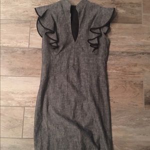 Black halo grey mandarin collar dress size 4.